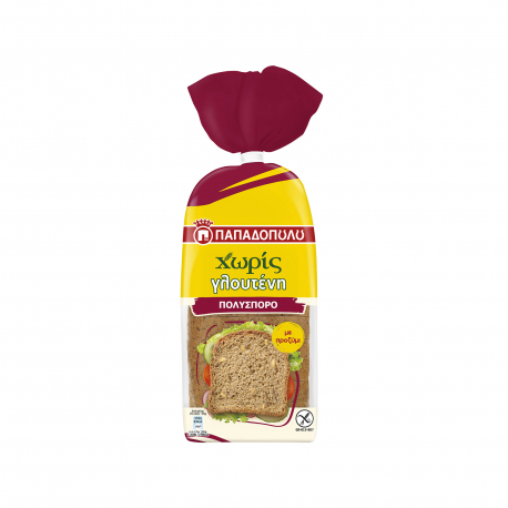 Παπαδοπούλου ψωμί πολύσπορο με προζύμι - χωρίς γλουτένη σε φέτες (300g)