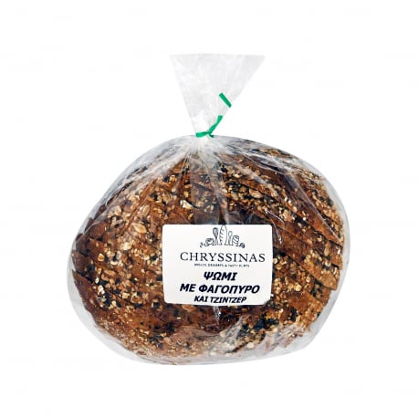 Chryssinas ψωμί με φαγόπυρο & τζίντζερ σε φέτες (500g)