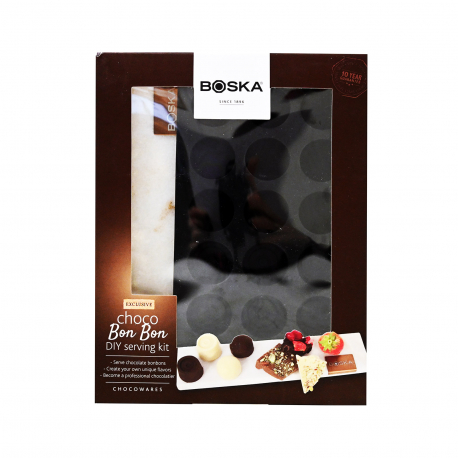 Boska σετ σερβιρίσματος για σοκολατάκια 32040 περιέχει φόρμα σιλικόνης + σπάτουλα + μάρμαρο σερβ
