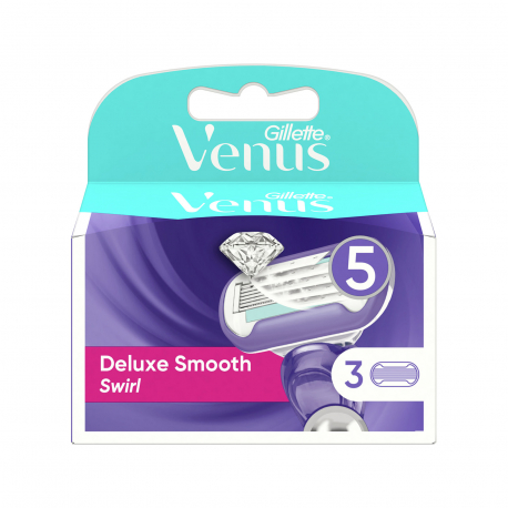 Gillette ανταλλακτικά ξυραφάκια venus delux smooth swirl (3τεμ.)
