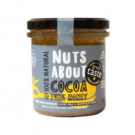 Nuts about προϊόν επάλειψης μείγμα ξηρών καρπών με χιώτικο μέλι & ακατέργαστο κακάο (300g)