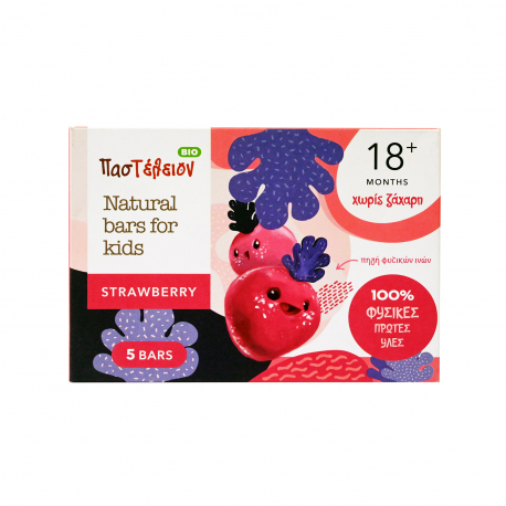 Παστέλειον μπάρες παιδικές φράουλα - βιολογικό, προϊόντα που μας ξεχωρίζουν 18+ μηνών (5x25g)