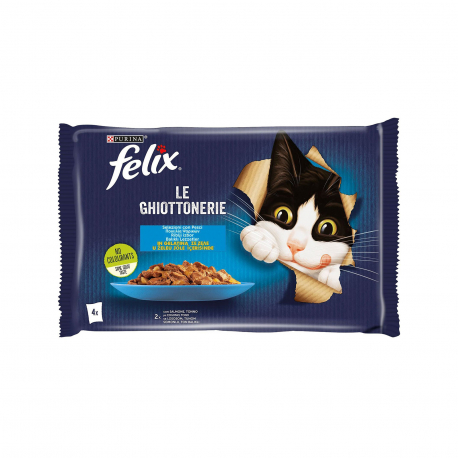 Felix τροφή γάτας le ghiottonerie με σολομό, τόνο (4x85g)