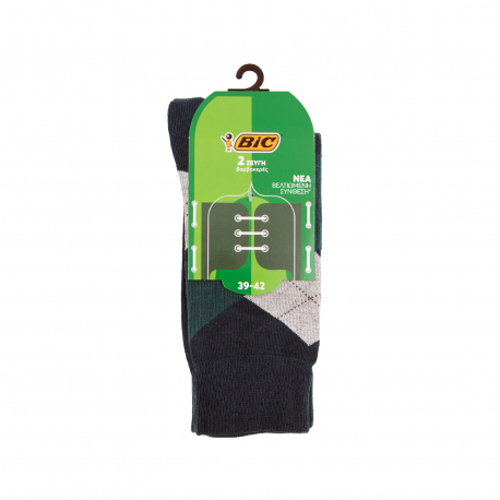 BIC κάλτσα βαμβακερή atri καρό πράσινη/ Νο. 39- 42/ 2 ζεύγη