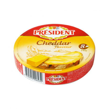 President τυράκι με γεύση cheddar τρίγωνο (8x140g)