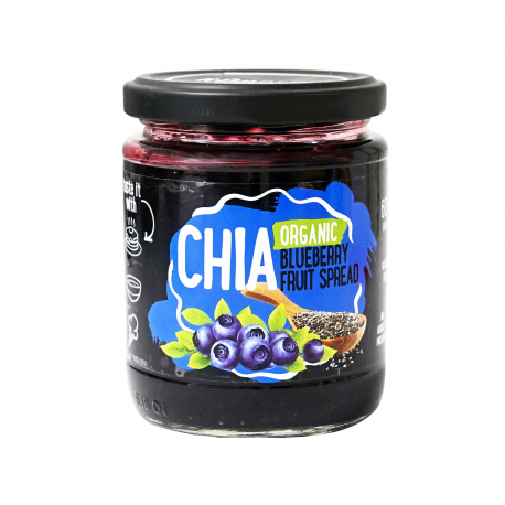 Rudolfs άλειμμα φρούτων blueberry & chia - βιολογικό, χωρίς γλουτένη, χωρίς λακτόζη (250g)