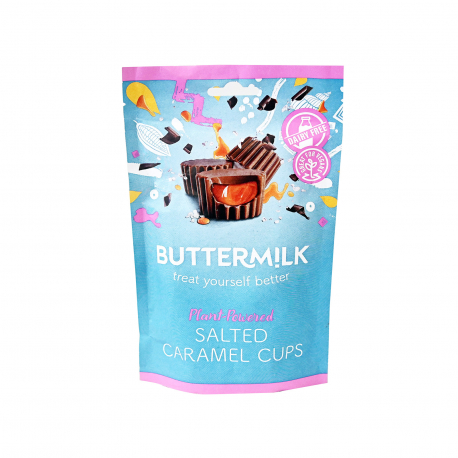 Buttermilk σοκολατάκια dairy free - plant powered salted caramel cups - vegan (100g)