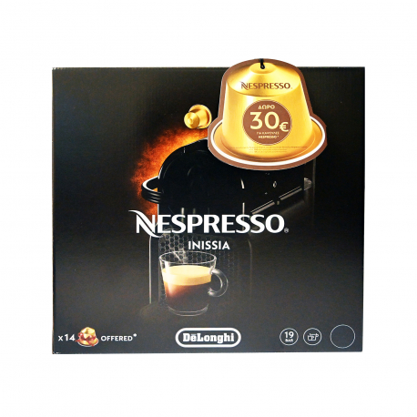 Delonghi καφετιέρα espresso nespresso inissia (+δώρο 14 κάψουλες espresso)