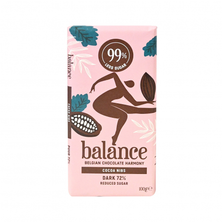 Balance σοκολάτα υγείας cocoa nibs - (100g)