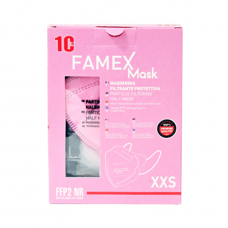 Famex μάσκα υψηλής προστασίας παιδική FFP2 ροζ - XXS (10τεμ.)