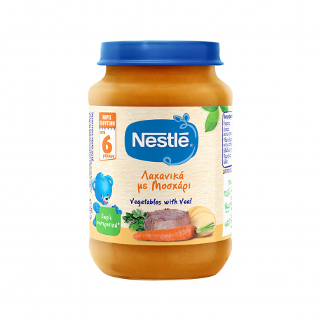 Nestle τροφή έτοιμη παιδική λαχανικά με μοσχάρι 6+ μηνών (190g)