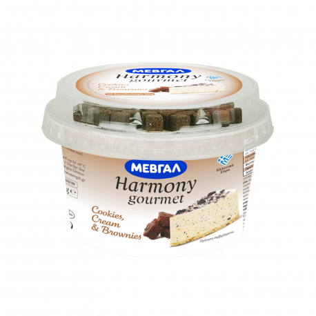 Μεβγάλ επιδόρπιο ψυγείου harmony gourmet cookies cream & brownies (160g)