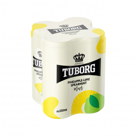 Tuborg αναψυκτικό pineapple - lime - spearmint (4x330ml)