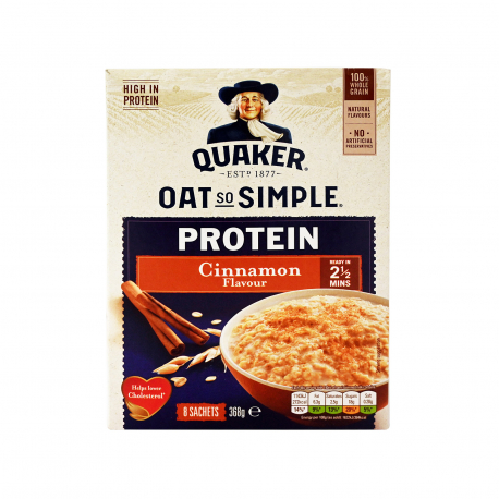 Quaker νιφάδες βρώμης oat so simple - protein cinnamon (368g)