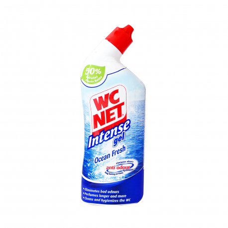 Wc net υγρό καθαριστικό τουαλέτας σε μορφή gel intense gel ocean fresh (750ml)