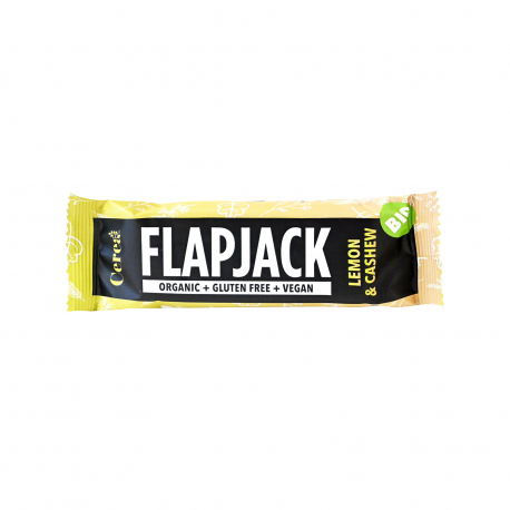 Flapjack μπάρα βρώμης lemon & cashew - βιολογικό, χωρίς γλουτένη, χωρίς λακτόζη, χωρίς προσθήκη ζάχαρης, vegan (60g)