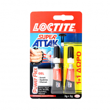Loctite κόλλα στιγμής super attak/power flex gel (3g) (1+1)