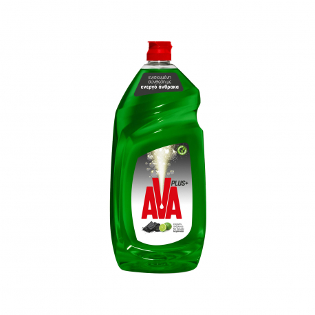 Ava υγρό πιάτων για πλύσιμο στο χέρι plus ενεργός άνθρακας & άρωμα λεμονιού (1450ml)