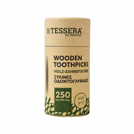 Tessera οδοντογλυφίδες ξύλινες - βιολογικό (250τεμ.)