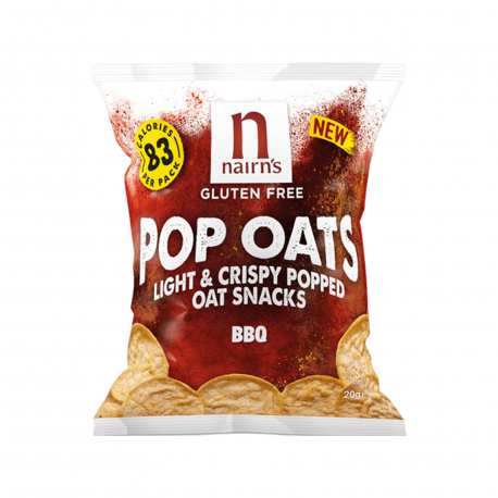 Nairn's τσιπς βρώμης pop oats bbq - χωρίς γλουτένη, vegan, προϊόντα που μας ξεχωρίζουν (20g)