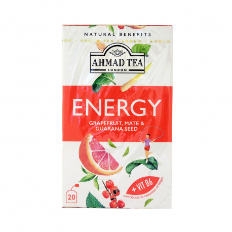 Ahmad tea αφέψημα energy grapefruit, mate & guarana seed (20φακ.)