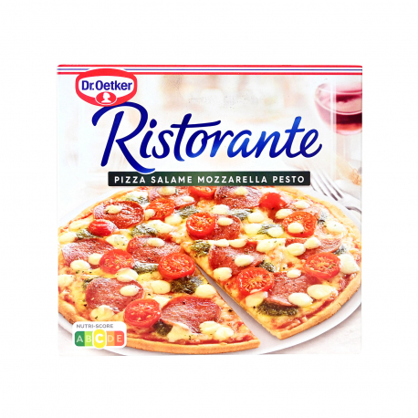 Dr. Οetker πίτσα κατεψυγμένη οικογενειακή ristorante salame - mozzarella - pesto (360g)