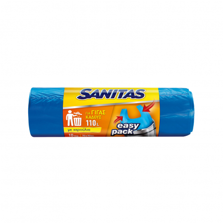 Sanitas γίγας σακούλες απορριμμάτων με λαβές easy pack (10τεμ.)
