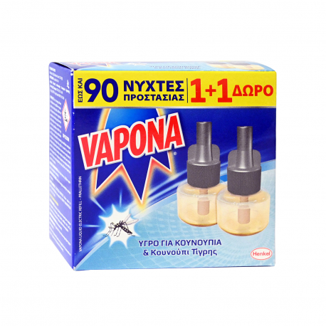 Vapona ανταλλακτικό υγρό εντομοαπωθητικό 90 νύχτες (18ml) (1+1)