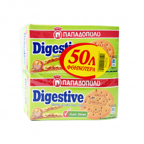 Παπαδοπούλου μπισκότα digestive - χωρίς ζάχαρη (250g) (- 0.5€)