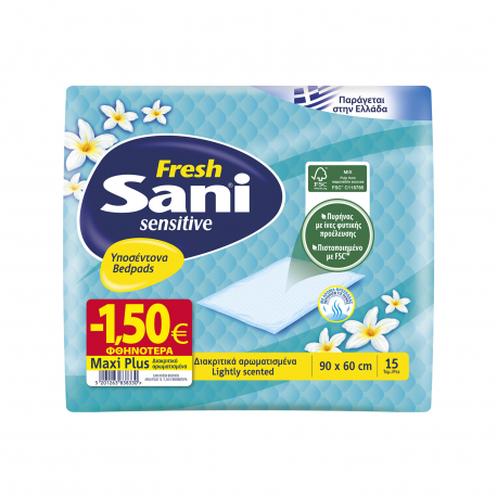 Sani υποσέντονα αρωματισμένα sensitive fresh (15τεμ.)