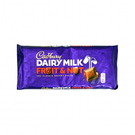 Cadbury σοκολάτα γάλακτος dairy milk fruit & nut - vegan (180g)
