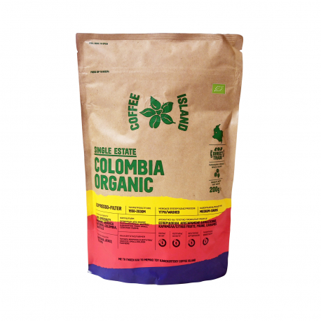 COFFEE ISLAND ΚΑΦΕΣ ΦΙΛΤΡΟΥ COLOMBIA ORGANIC - Βιολογικό (200g)