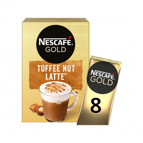 Nescafe στιγμιαίο ρόφημα καφέ gold toffee nut latte 8 μερίδες (8x18.6g)
