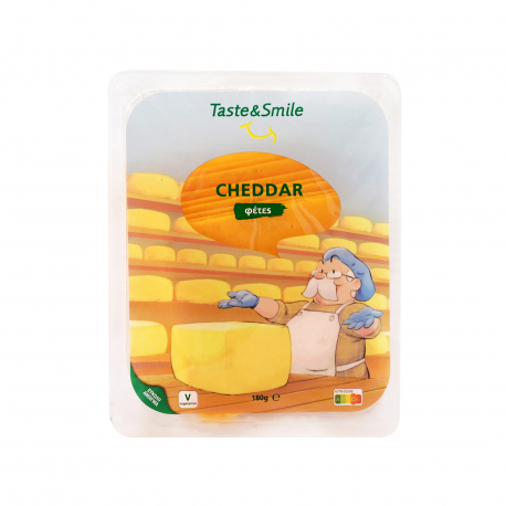 Taste & smile τυρί ημίσκληρο cheddar - χαμηλή τιμή σε φέτες (180g)
