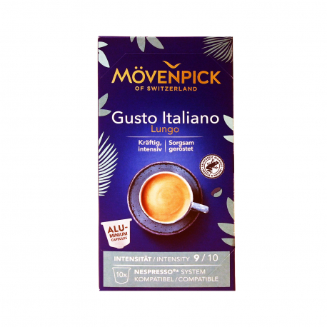 Movenpick καφές espresso σε κάψουλες gusto italiano lungo (10τεμ.)