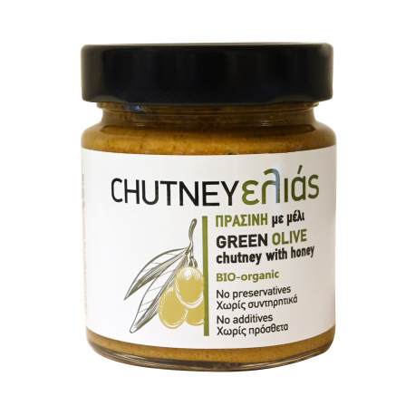 Family farms σάλτσα chutney πράσινη ελιά με μέλι - βιολογικό (180g)