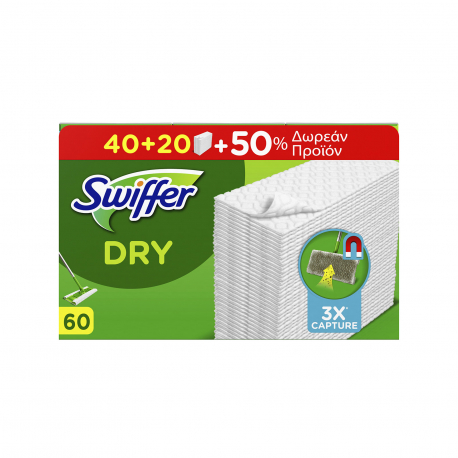 Swiffer ανταλλακτικά πανάκια καθαρισμού δαπέδων (40τεμ.) (20τεμ. περισσότερο προϊόν)