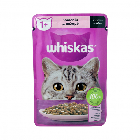 Whiskas τροφή γάτας με σολομό σε σάλτσα (85g)