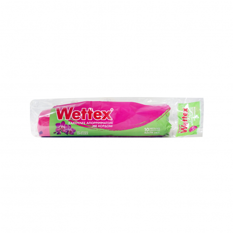 Wettex μεγάλες σακούλες απορριμμάτων αρωματικές με κορδόνι φούξια με άρωμα ορχιδέας 52Χ75 (10τεμ.)