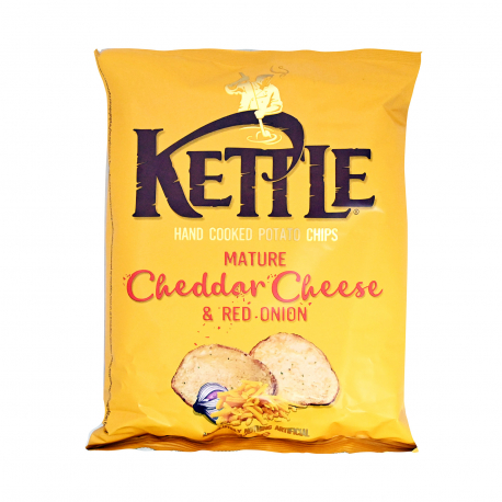 Kettle τσιπς πατατάκια cheddar & red onion (130g)