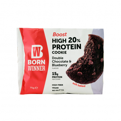 Born winner μπισκότα πρωτεΐνης boost double chocolate & blueberry (75g)