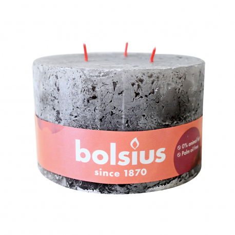 Bolsius κερί κορμός 90/140 μαύρο με 3 φυτιλάκια