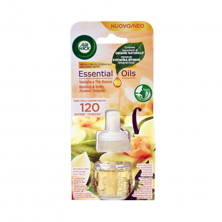 Airwick ανταλλακτικό αποσμητικό χώρου essential oils βανίλια & άνθη λευκού τσαγιού (19ml)