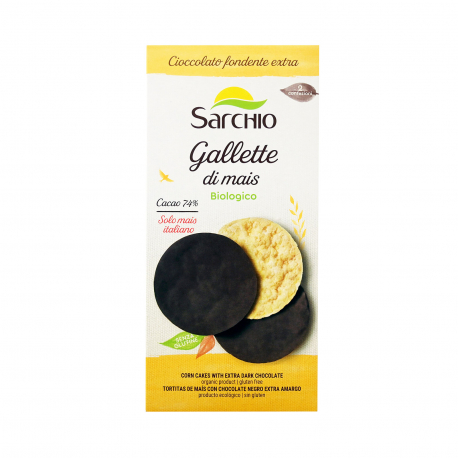 Sarchio γκοφρέτες καλαμποκιού dark chocolate - βιολογικό, χωρίς γλουτένη, vegan (95g)