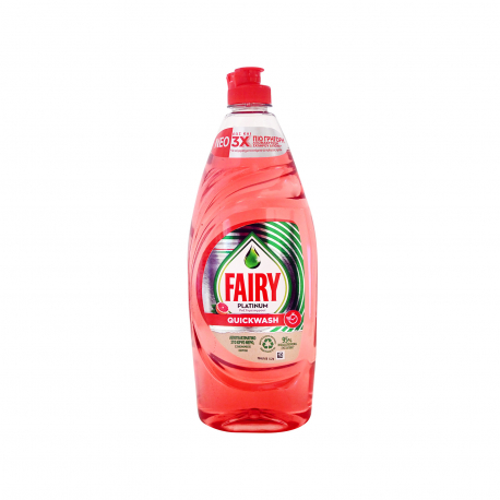 Fairy υγρό πιάτων για πλύσιμο στο χέρι platinum quickwash grapefruit (654ml)