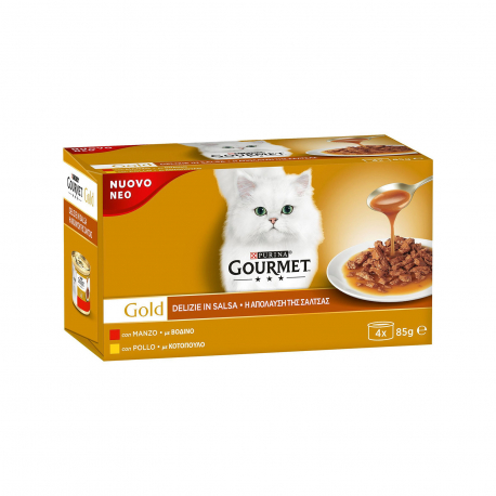 Gourmet τροφή γάτας gold βοδινό - κοτόπουλο (4x85g)