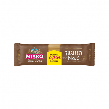 Misko μακαρόνια ολικής αλέσεως σπαγγέτι Nο. 6 (500g) (-0.7€)
