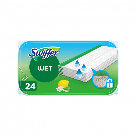 Swiffer υγρά πανάκια καθαρισμού wet (16τεμ.) (8τεμ. περισσότερο προϊόν)