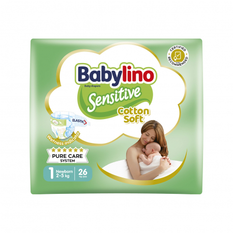 Babylino πάνες παιδικές sensitive No. 1/ 2-5kg (26τεμ.)