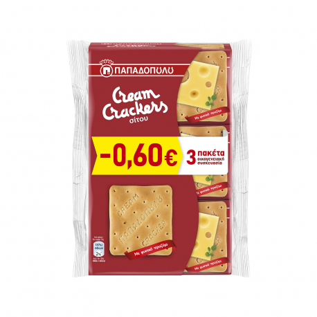 Παπαδοπούλου κράκερ σίτου cream crackers (140g) (-0.6€)